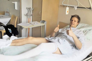 Mario Sporcic nach der erfolgreichen Operation in der Marienklinik